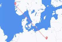 Fly fra Łódź til Bergen