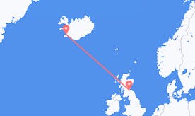 Flyg från Island till Skottland