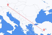 Vluchten van Salzburg, Oostenrijk naar Konya, Turkije
