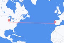 Flyrejser fra Peoria, USA til Lissabon, Portugal