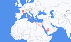 Flyg från Najran, Saudiarabien till Aspiran, Frankrike