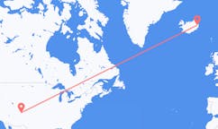 航班从美国杜兰戈市到埃伊尔斯塔济市，冰岛塞尔