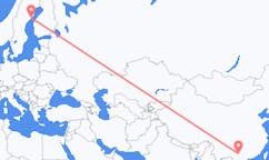 Lennot Liuzhousta (Kiina) Uumajaan (Ruotsi)
