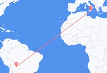 Flights from Santa Cruz de la Sierra, Bolivia to Catania, Italy