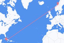 Flights from Cayman Brac, Cayman Islands to Trondheim, Norway