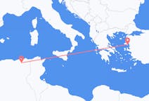 Vluchten van Constantine, Algerije naar Mytilini, Griekenland