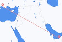 Flyrejser fra Abu Dhabi, De Forenede Arabiske Emirater til Dalaman, Tyrkiet