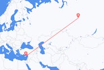 Flights from Podkamennaya Tunguska, Russia to Larnaca, Cyprus