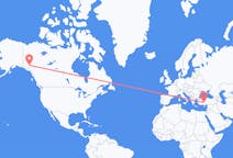 Flyreiser fra Whitehorse, Canada til Konya, Tyrkia