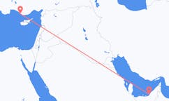 Flyrejser fra Abu Dhabi, De Forenede Arabiske Emirater til Gazipaşa, Tyrkiet