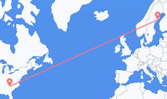 Loty z Greenville, Stany Zjednoczone do Umeå, Szwecja
