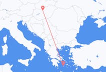 ギリシャのミロス島からから、ハンガリーのブダペストまでのフライト