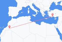 Loty z Tindouf, Algieria do Antalyi, Turcja