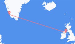 Vluchten van Belfast, Noord-Ierland naar Paamiut, Groenland