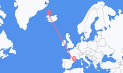 Vols de Gjogur, Islande pour Barcelone, Espagne