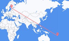 Vluchten van Koro, Fiji naar Helsinki, Finland