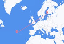 Flights from Flores Island, Portugal to Turku, Finland