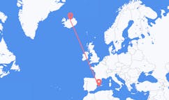 Flights from the city of Ibiza, Spain to the city of Akureyri, Iceland
