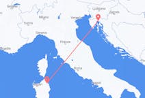 Flights from Rijeka in Croatia to Olbia in Italy