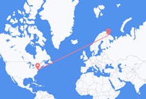 Fly fra Philadelphia til Murmansk