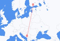 从赫尔辛基飞往波德戈里察的航班