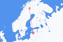 Voos de Riga, Letônia para Gällivare, Suécia
