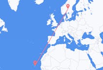 Vluchten van Boa Vista, Kaapverdië naar Rörbäcksnäs, Zweden
