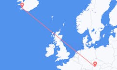Voli dalla città di Reykjavik, l'Islanda alla città di Linz, l'Austria