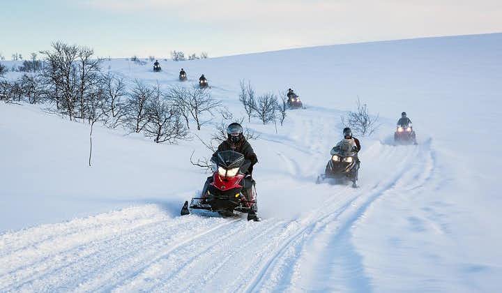 Snowmobile safari in the mountain plateau of Finnmarksvidda