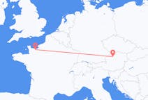 Flyg från Caen, Frankrike till Linz, Österrike