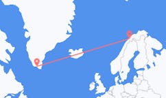 그린란드 나르사크에서 출발해 노르웨이 바두포스에게(으)로 가는 항공편