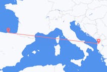 出发地 阿尔巴尼亚出发地 地拉那目的地 西班牙桑坦德的航班