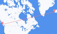 航班从加拿大哈迪港市到雷克雅维克市，冰岛塞尔