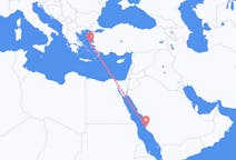 サウジアラビア、 ジェッダから、サウジアラビア、ヒオス島へ行きのフライト