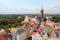 Aerial view of the historic town center of Wittenberg with the Castle Church