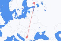 Vols de Skopje, Macédoine du Nord pour Lappeenranta, Finlande