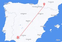 Flyg från Lourdes (kommun i Brasilien, São Paulo, lat -20,94, long -50,24), Frankrike till Sevilla, Spanien