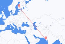 인도 잠나가르에서 출발해 핀란드 탐페레로(으)로 가는 항공편