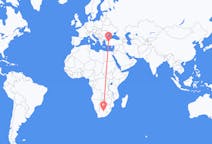 Flyreiser fra Kimberley, Northern Cape, Sør-Afrika til Kutahya, Tyrkia