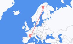 Voos de Pajala, Suécia para Perpinhã, França