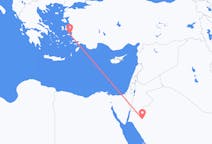 사우디 아라비아 타부크에서 출발해 그리스 사모스에게(으)로 가는 항공편