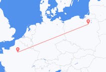 Flights from Paris, France to Szymany, Szczytno County, Poland