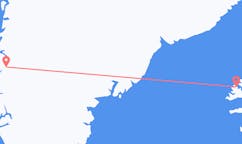 Flights from the city of Kangerlussuaq, Greenland to the city of Ísafjörður, Iceland