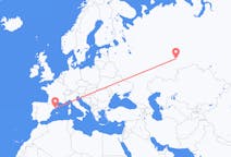 Flyrejser fra Barcelona, Spanien til Jekaterinburg, Rusland