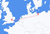 Flyg från Szczecin, Polen till London, England