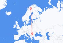 Flyrejser fra Gällivare, Sverige til Sofia, Bulgarien
