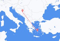 Flyreiser fra Naxos, til Sarajevo