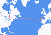 Flyg från North Bay, Kanada till La Coruña, Spanien
