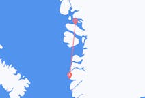 Vluchten van Sisimiut, Groenland naar Qaarsut, Groenland