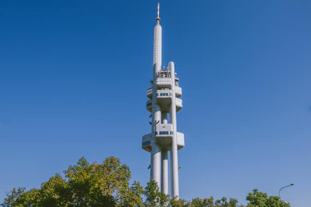 Photo of Zizkov Television Tower in Prague, Czech Republic.